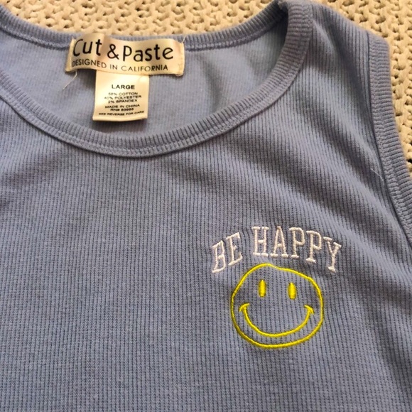 Light Blue Ribbed Tank - Picture 3 of 3